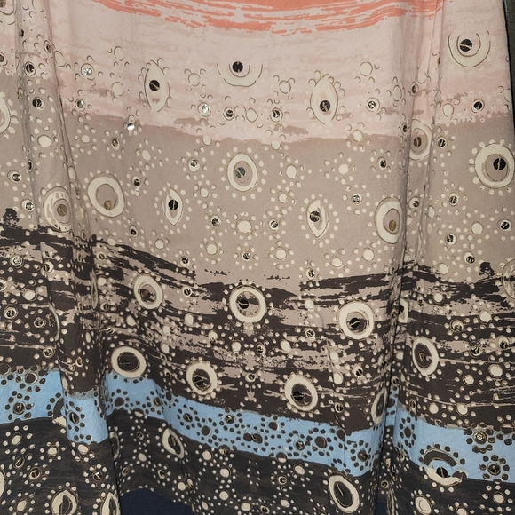 i.e Woman flowing sequins dotted/circle boho patterned midi skirt - Picture 3 of 12